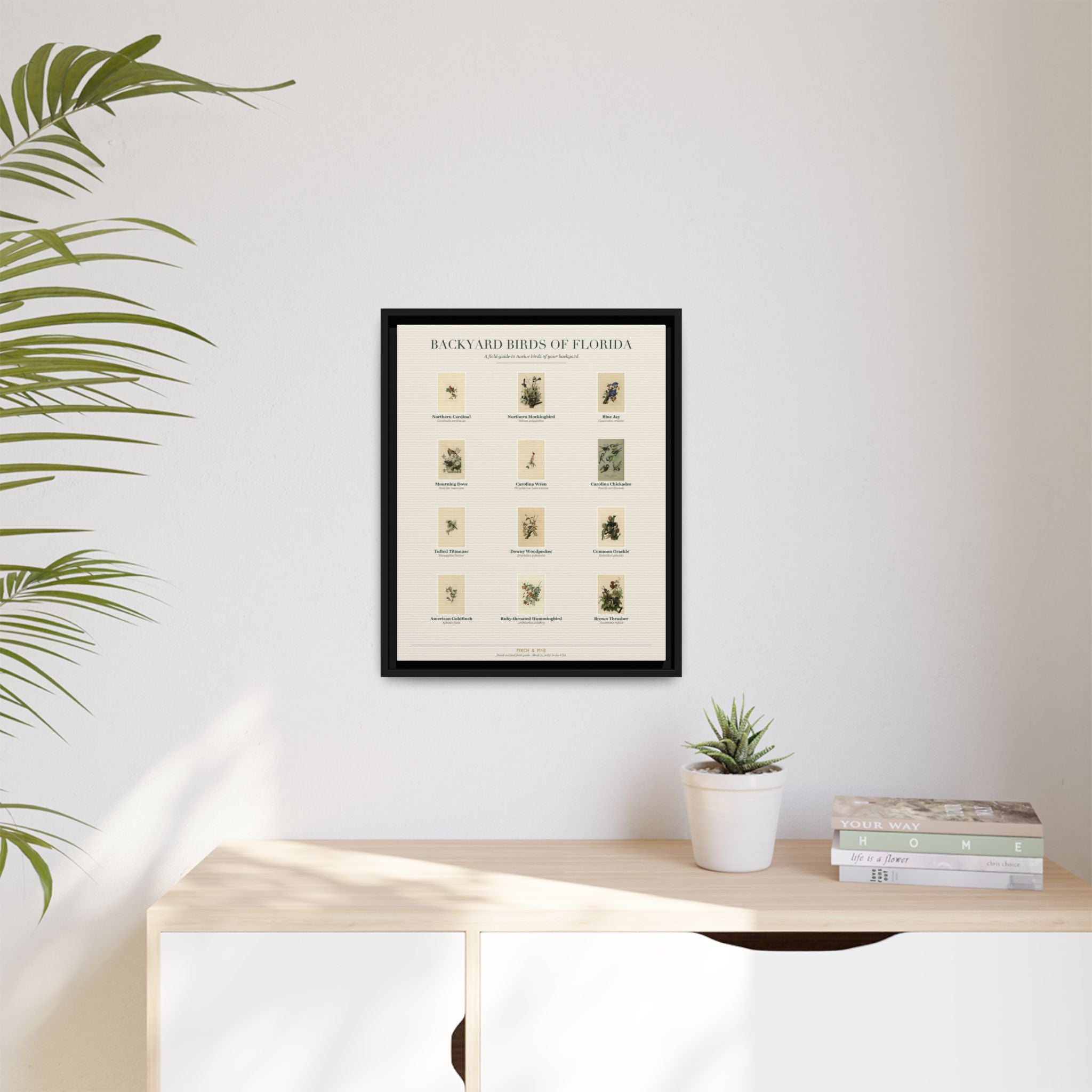 Florida framed bird identification canvas detail | Perch & Pine