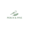 Perch & Pine logo transparent — bird on a pine branch wordmark